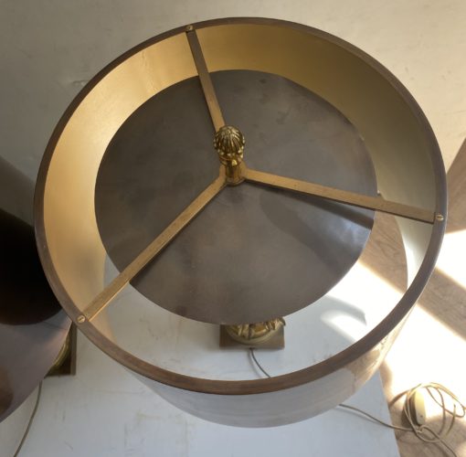 1950/70 Paire De Lampes  à l’Ananas en Bronze, Abat-jour en Laiton, Signée Charles & Fils Made In France ,Modéle Unique De Commande – Image 15