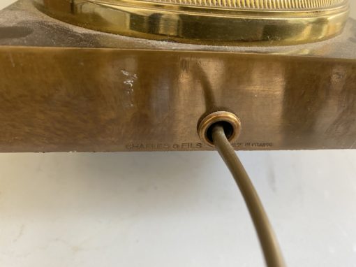 1950/70 Paire De Lampes  à l’Ananas en Bronze, Abat-jour en Laiton, Signée Charles & Fils Made In France ,Modéle Unique De Commande – Image 12