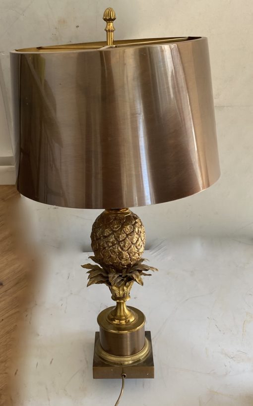 1950/70 Paire De Lampes  à l’Ananas en Bronze, Abat-jour en Laiton, Signée Charles & Fils Made In France ,Modéle Unique De Commande – Image 8