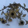 1880′ Paire d’Appliques en Bronze Doré Patiné à Décor Floral 5 Bras de Lumière – Image 5