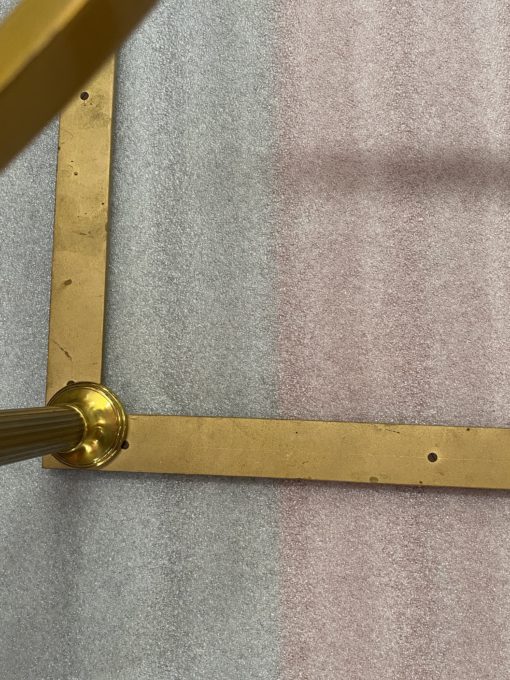 1950/70′ Paire de Bouts de Canapés Bronze , Plateau Verre Fumé  Maison Charles 65 X 65 cm – Image 16