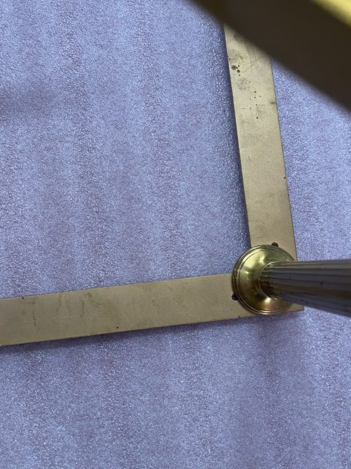 1950/70′ Paire de Bouts de Canapés Bronze , Plateau Verre Fumé  Maison Charles 65 X 65 cm – Image 15