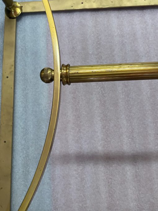 1950/70′ Paire de Bouts de Canapés Bronze , Plateau Verre Fumé  Maison Charles 65 X 65 cm – Image 14