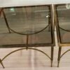 1950/70′ Paire de Bouts de Canapés Bronze , Plateau Verre Fumé  Maison Charles 65 X 65 cm - Image 2
