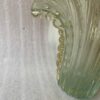 1970' Vase de Murano Avec Bulles et Inclusions d’Or, Cristal Vert Bouteille , Signé Murano Toso H 39  cm – Image 4