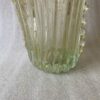 1970′ Murano Vase With Bubbles and Gold Inclusions, Opalescent Green Crystal, Signed Murano Toso H 33 cm - Image 4