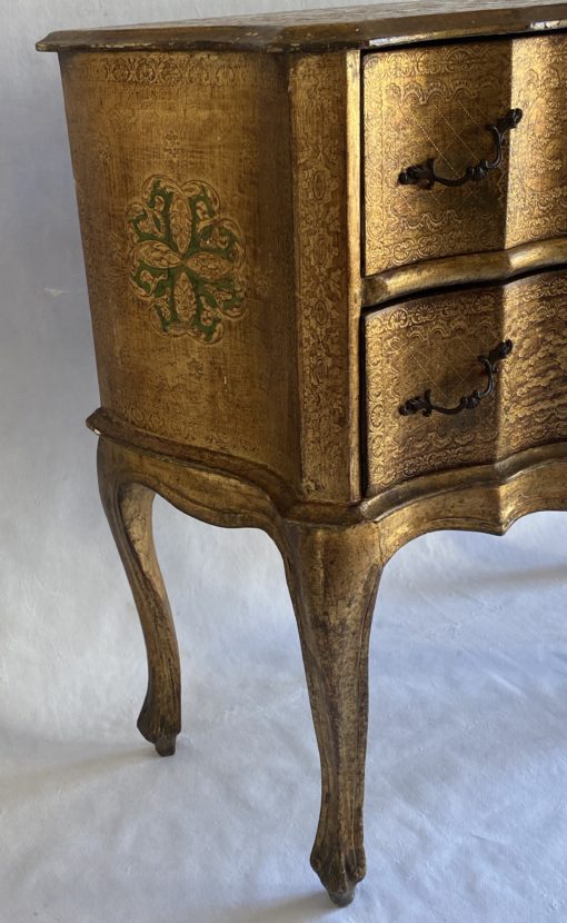 1970′ Crossbow Commode 2 Drawers Golden Wood Italian Renaissance Style 76 X 33 X H 71 cm HOLD - Image 5