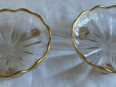 1950/70' Pair Of Murano Crystal Tripod Cups Ø 20 cm