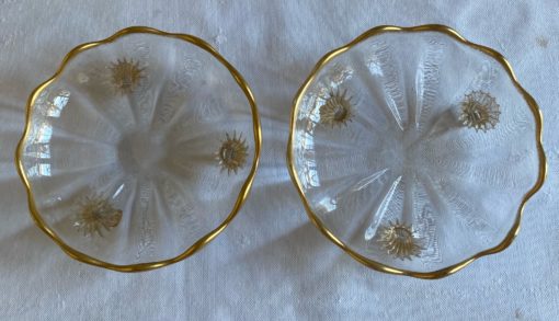 1950/70' Pair Of Murano Crystal Tripod Cups Ø 20 cm - Image 3