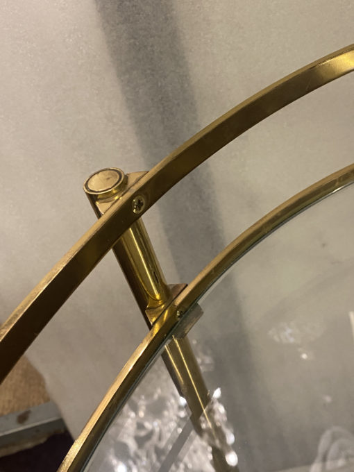 1970′ Bar Roulant Ovale en Bronze et Laiton Maison Baguès – Image 9