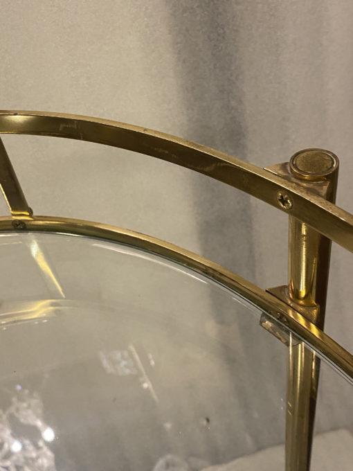 1970′ Bar Roulant Ovale en Bronze et Laiton Maison Baguès – Image 8