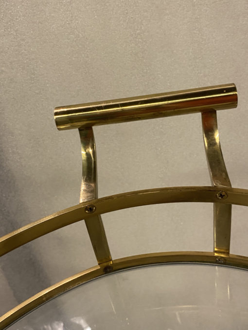 1970′ Bar Roulant Ovale en Bronze et Laiton Maison Baguès – Image 7