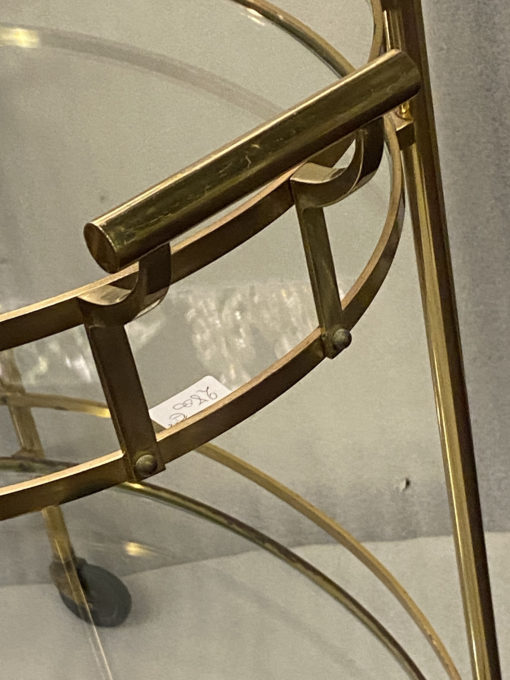 1970′ Bar Roulant Ovale en Bronze et Laiton Maison Baguès – Image 6