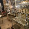 1940′ Pair of Reassembled Glass Lamps With Old Elements, H 40 cm Shoulders Green Color - Image 8
