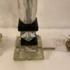 1940′ Pair of Reassembled Glass Lamps With Old Elements, H 40 cm Shoulders Green Color - Image 5