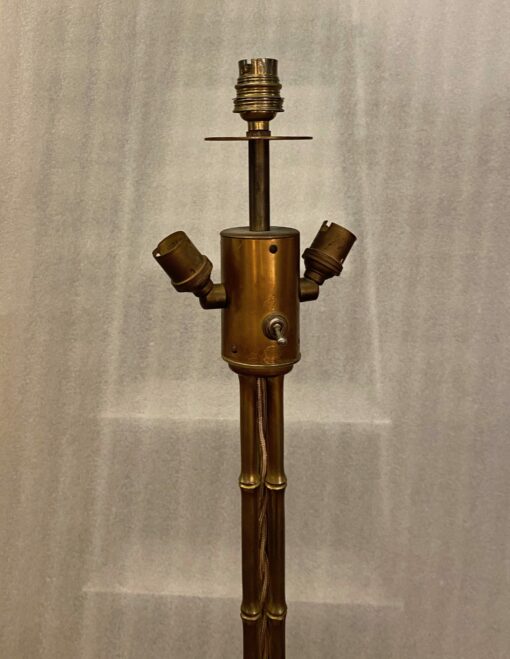 1950/70 Tripod Floor Lamp In Patinated Bronze DLG Maison Charles, Bagués, Jansen Bamboo Model 3 Rods - Image 8