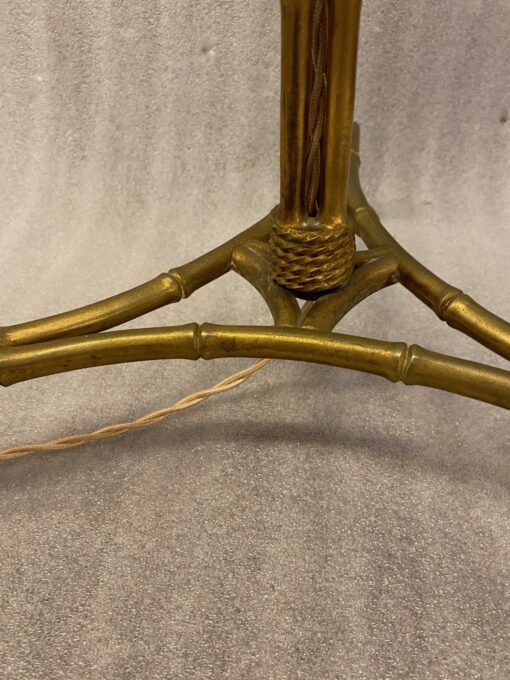 1950/70 Tripod Floor Lamp In Patinated Bronze DLG Maison Charles, Bagués, Jansen Bamboo Model 3 Rods - Image 6