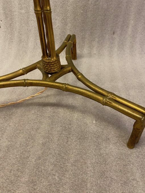 1950/70 Tripod Floor Lamp In Patinated Bronze DLG Maison Charles, Bagués, Jansen Bamboo Model 3 Rods - Image 5