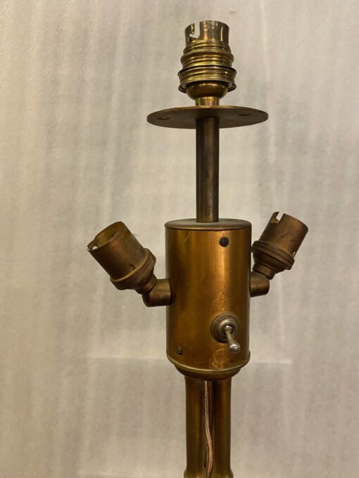 1950/70 Tripod Floor Lamp In Patinated Bronze DLG Maison Charles, Bagués, Jansen Bamboo Model 3 Rods - Image 3