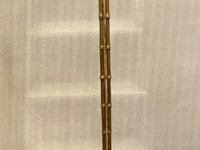 1950/70 Tripod Floor Lamp In Patinated Bronze DLG Maison Charles, Bagués, Jansen Bamboo Model 3 Rods