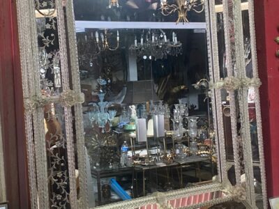 1950/70′ Veronese Style Murano Mirror Rectangular Pareclose with Reserve 102 X 122 cm
