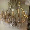 1900/1920′ Gilt Bronze Cage Chandelier 4 Arms 16 Lights