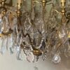 1900/1920′ Gilt Bronze Cage Chandelier 4 Arms 16 Lights - Image 2