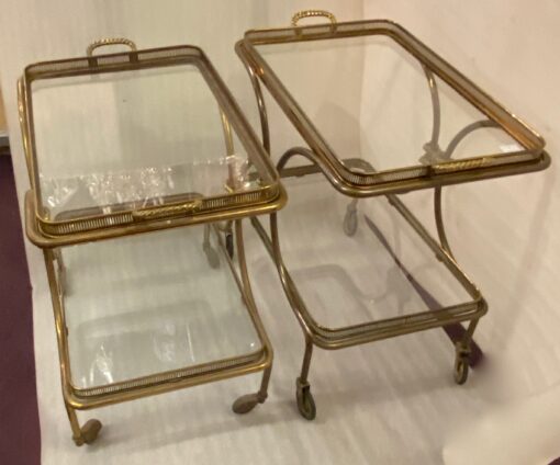 1970′  Bar Roulant en Bronze et Laiton Doré Maison Baguès Ou Charles Ou Jansen Décor Napoléon 3 – Image 2