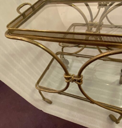 1970′  Bar Roulant en Bronze et Laiton Doré Maison Baguès Ou Charles Ou Jansen Décor Napoléon 3 – Image 4