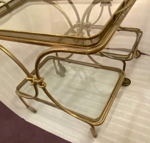 1970′  Bar Roulant en Bronze et Laiton Doré Maison Baguès Ou Charles Ou Jansen Décor Napoléon 3 – Image 5