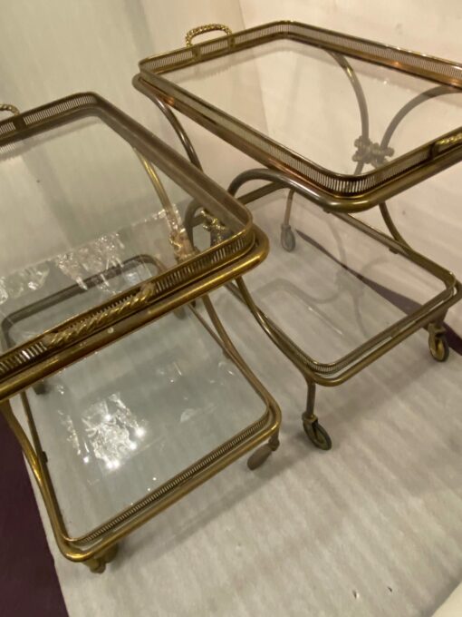 1970′  Bar Roulant en Bronze et Laiton Doré Maison Baguès Ou Charles Ou Jansen Décor Napoléon 3 – Image 6