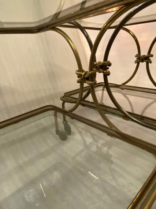 1970′  Bar Roulant en Bronze et Laiton Doré Maison Baguès Ou Charles Ou Jansen Décor Napoléon 3 – Image 7