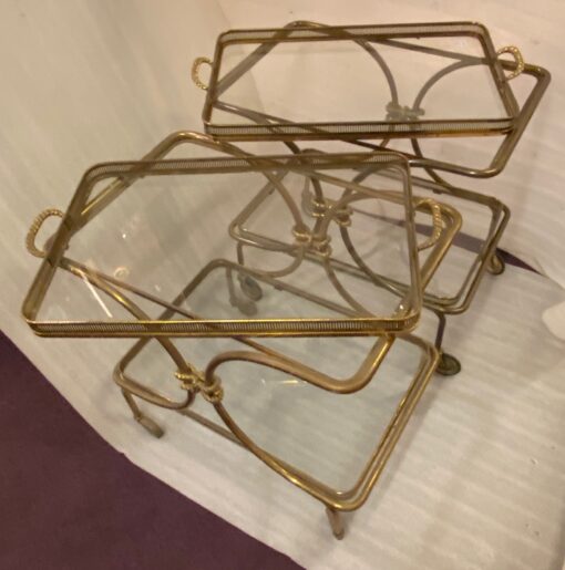 1970′  Bar Roulant en Bronze et Laiton Doré Maison Baguès Ou Charles Ou Jansen Décor Napoléon 3 – Image 8