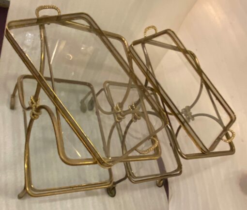 1970′  Bar Roulant en Bronze et Laiton Doré Maison Baguès Ou Charles Ou Jansen Décor Napoléon 3 – Image 9