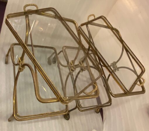 1970′  Bar Roulant en Bronze et Laiton Doré Maison Baguès Ou Charles Ou Jansen Décor Napoléon 3 – Image 10