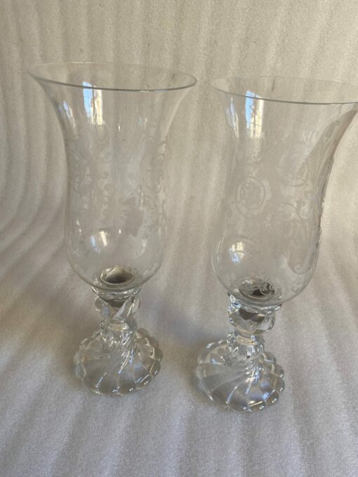 1950/70 Pair of Signed Baccarat Tealight Candlesticks: Model Tors Ø 15cm H 40 cm - Image 6
