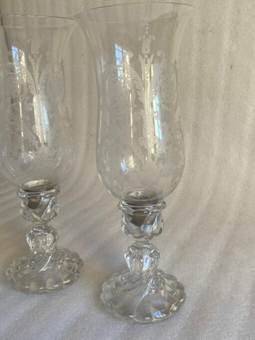 1950/70 Pair of Signed Baccarat Tealight Candlesticks: Model Tors Ø 15cm H 40 cm - Image 4