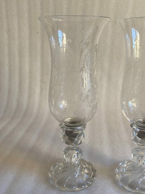 1950/70 Pair of Signed Baccarat Tealight Candlesticks: Model Tors Ø 15cm H 40 cm - Image 3