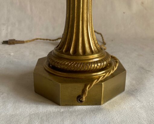 1950/70 Pair of Bronze Lamps and Egg Amber Way Signed Charles - Image 13