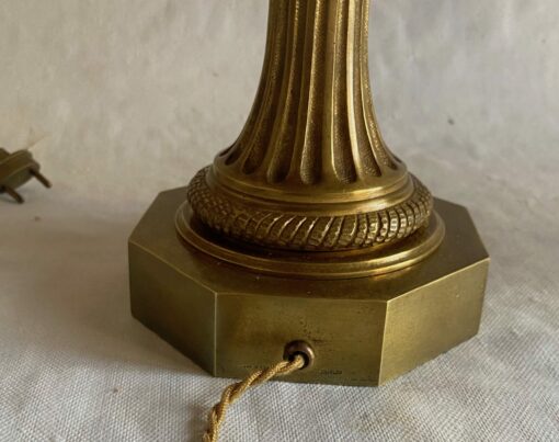1950/70 Pair of Bronze Lamps and Egg Amber Way Signed Charles - Image 12