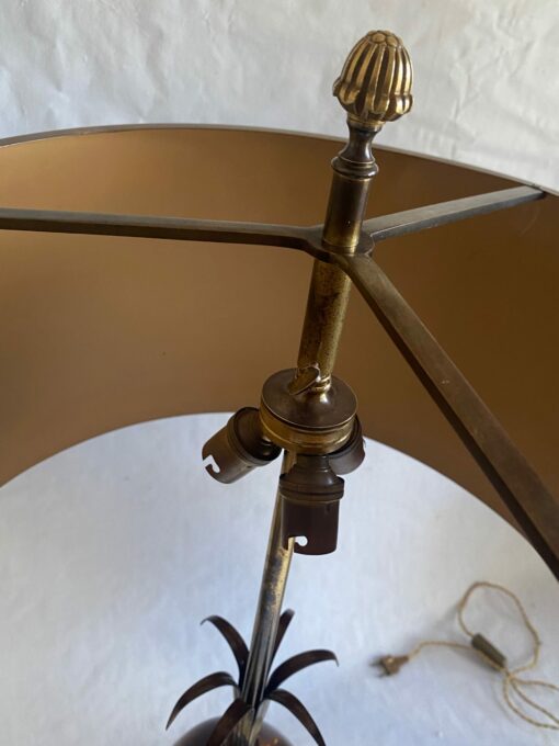 1950/70 Pair of Bronze Lamps and Egg Amber Way Signed Charles - Image 7
