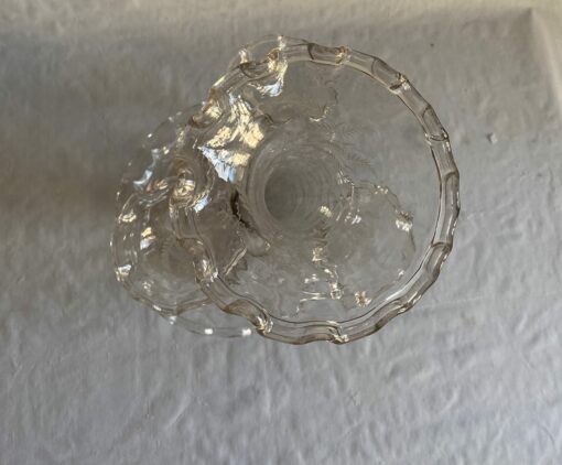 1900' Engraved Crystal Bowl with 3 Deported Ax Cones H 62 cm - Image 7