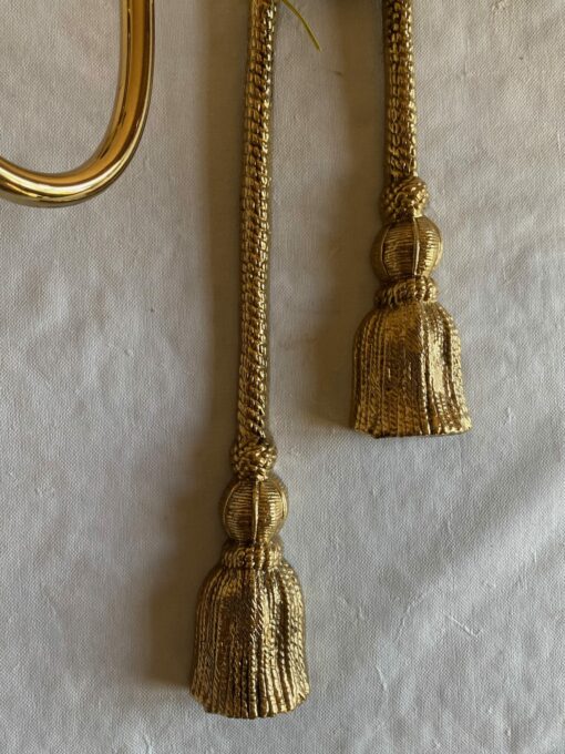 1970/80′ Pair Of Gilt Bronze Sconces Signed Valenti Decor Passementerie - Image 10