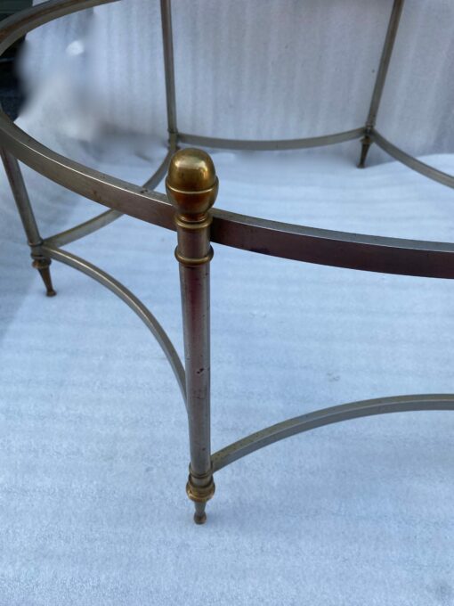 1970' Round Coffee Table Maison Jansen Iron and Bronze, H 47.5, Ø 98 cm - Image 11
