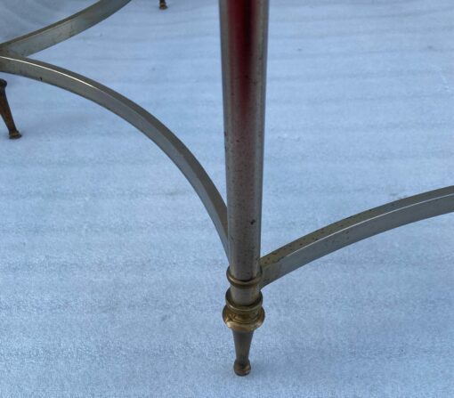 1970' Round Coffee Table Maison Jansen Iron and Bronze, H 47.5, Ø 98 cm - Image 10