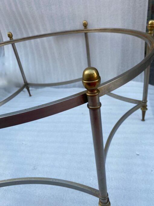 1970' Round Coffee Table Maison Jansen Iron and Bronze, H 47.5, Ø 98 cm - Image 8