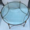 1970' Table Basse De Forme Ronde  Maison Jansen Fer et Bronze , H 47,5 , Ø 98 cm – Image 6