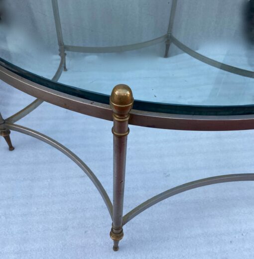 1970' Round Coffee Table Maison Jansen Iron and Bronze, H 47.5, Ø 98 cm - Image 5