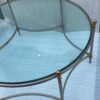 1970' Table Basse De Forme Ronde  Maison Jansen Fer et Bronze , H 47,5 , Ø 98 cm – Image 3