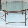 1970' Table Basse De Forme Ronde  Maison Jansen Fer et Bronze , H 47,5 , Ø 98 cm